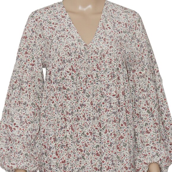 Doen Pietra Dress Cream Saint Claude Paisley Floral Printed Silk S - Picture 5 of 8